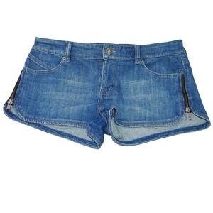 Y2K Vintage Roxy Womens Denim Shorts Blue Zip‎ Pockets Size 9